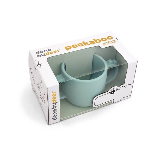 Plava silikonska dječja šalica 0,17 l Croco - Done by Deer-image-2