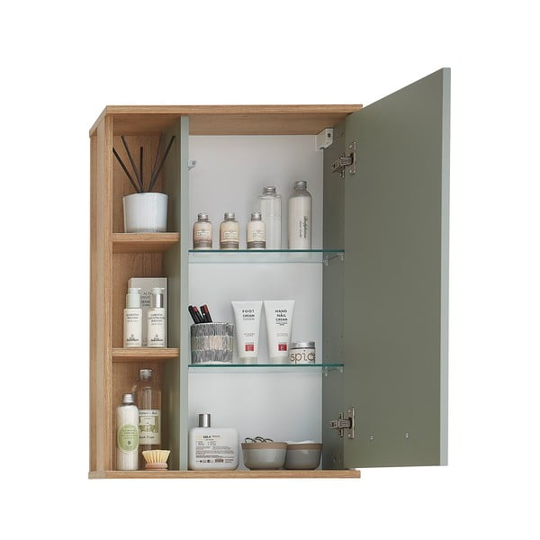 Zeleni viseći kupaonski ormarić u dekoru hrasta 51x75 cm Set 963 - Pelipal-image-3