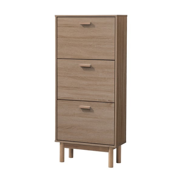 Preklopni ormarić za cipele u dekoru hrasta u prirodnoj boji Melanie – Støraa