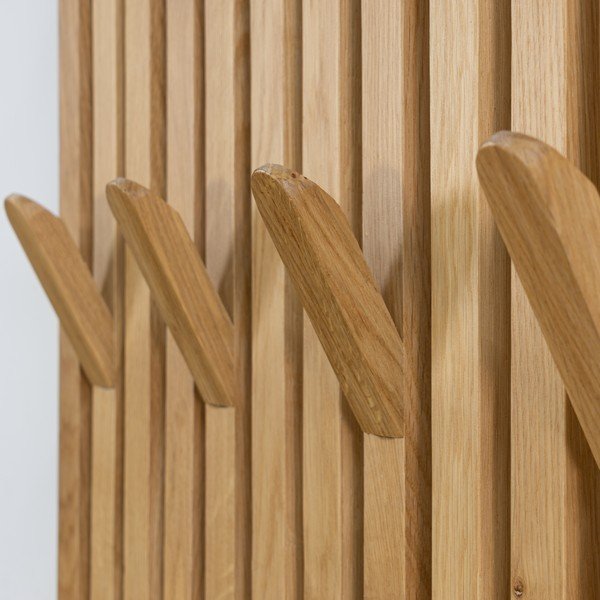 Ploča za vješanje garderobe od punog hrasta u prirodnoj boji 46x100x8 cm Parco – Spinder Design-image-2