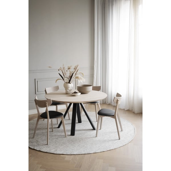 Okrugao blagovaonski stol s hrastovom pločom stola u prirodnoj boji ø 130 cm Carradale – Rowico-image-4