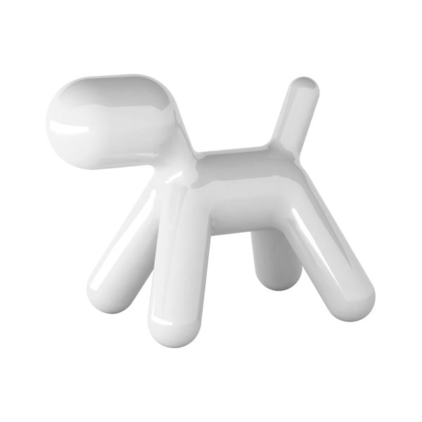 Stolica za štene bijela sjajna, 43 cm