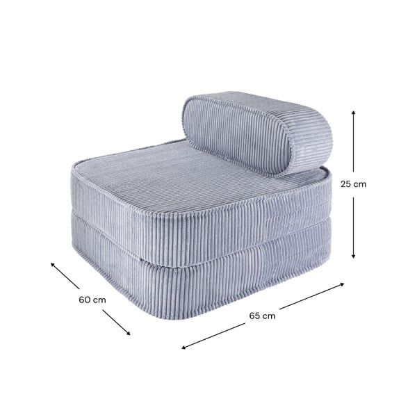 Plava dječja fotelja od samta Flip – Wigiwama-image-4