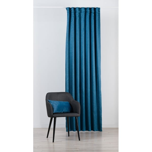 Plava zavjesa s kukama 135x245 cm Supreme – Mendola Fabrics