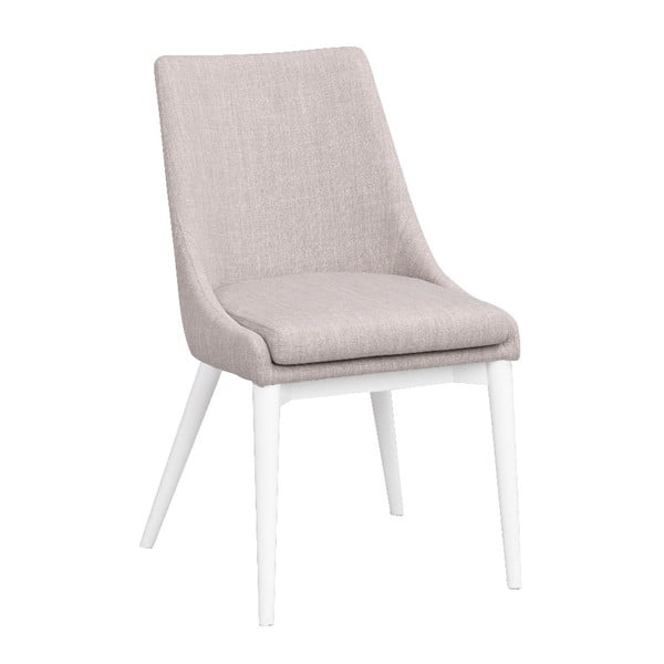 Svijetlo siva tapecirana blagovaonska stolica s bijelim Rowico Bea nogama