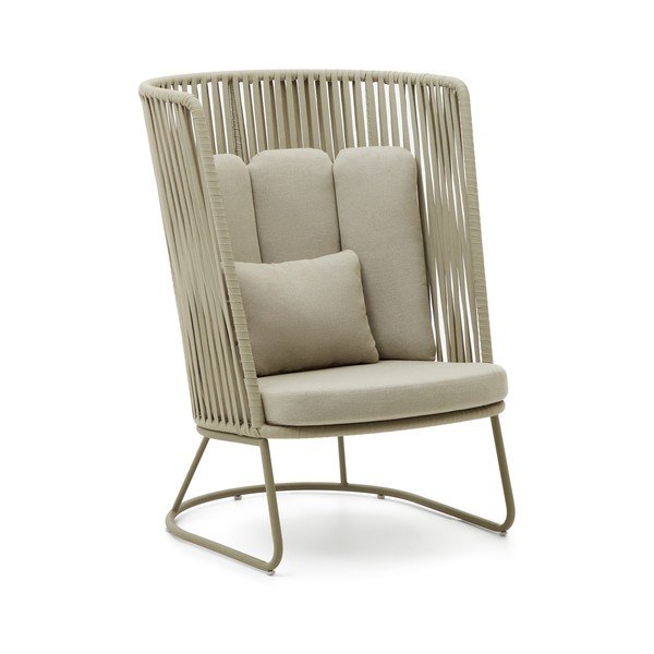 Zelena metalna vrtna fotelja Saconca – Kave Home