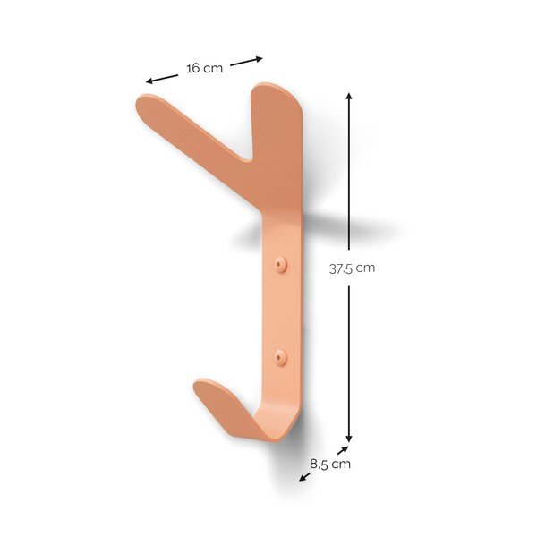 Željezna zidna kuka u boji lososa Frondo – Spinder Design-image-4