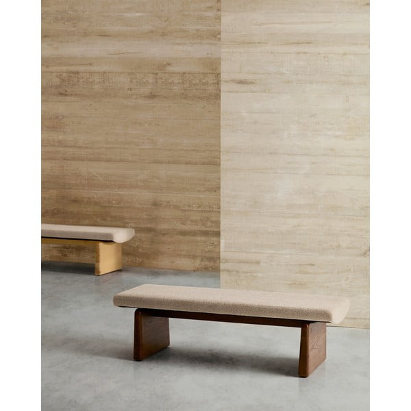 Bež/u prirodnoj boji klupa od šenila Topaz – Kave Home-image-3