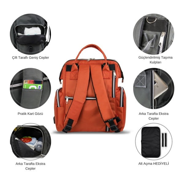 Zeleni ruksak za majke s USB priključkom My Valice HAPPY MOM Baby Care Backpack-image-4