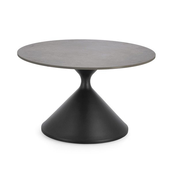 Crni okrugao stolić za kavu s pločom stola u mramornom dekoru ø 70 cm Joona – Bizzotto