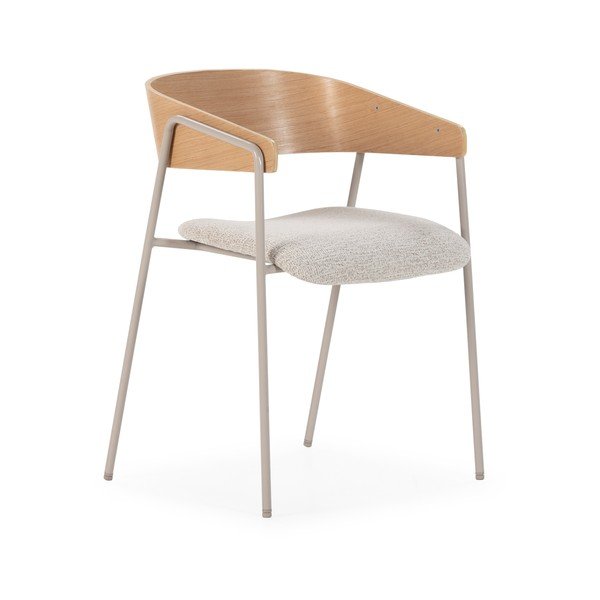 Svijetlo sive/u prirodnoj boji podstavljene blagovaonske stolice u setu s naslonima za ruke 2 kom Cora – MOME