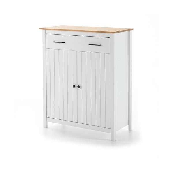 Bijela visoka komoda od masivnog bora 90x110 cm Miranda – Marckeric-image-2