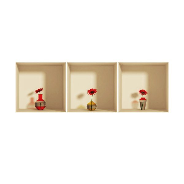 Set od 3 naljepnice s 3D efektom Ambiance Gerberas-image-2