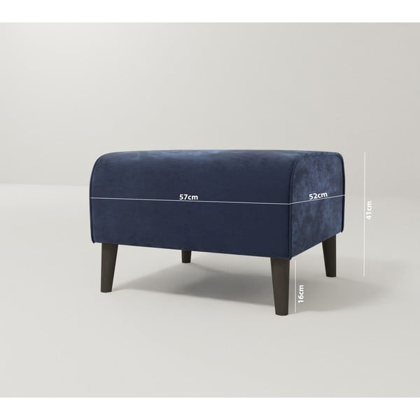 Tamno plavi baršunast tabure Carole – Ropez-image-3