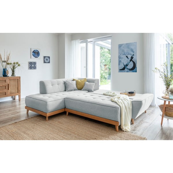 Svijetlo siva kutna garnitura na razvlačenje Miuform Dazzling Daisy L, lijevi kut-image-4