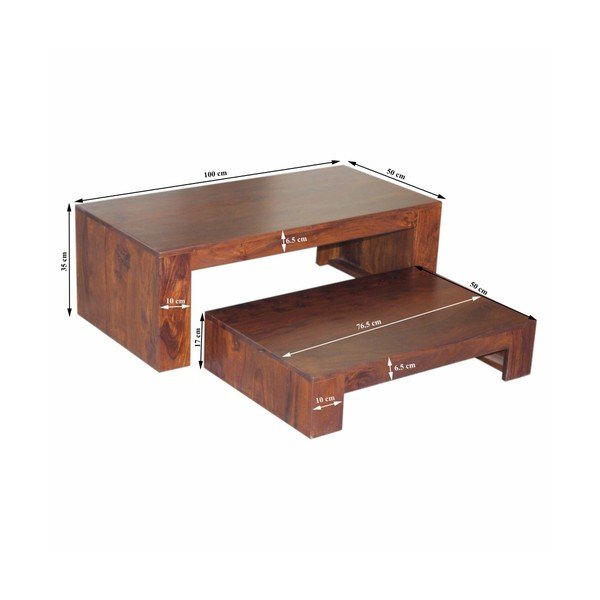 Set od 2 TV stola od bagremovog drveta WOOX LIVING Jasper-image-1