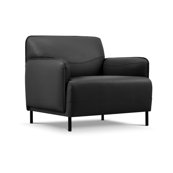 Tamno siva kožna fotelja Windsor & Co Sofas Neso