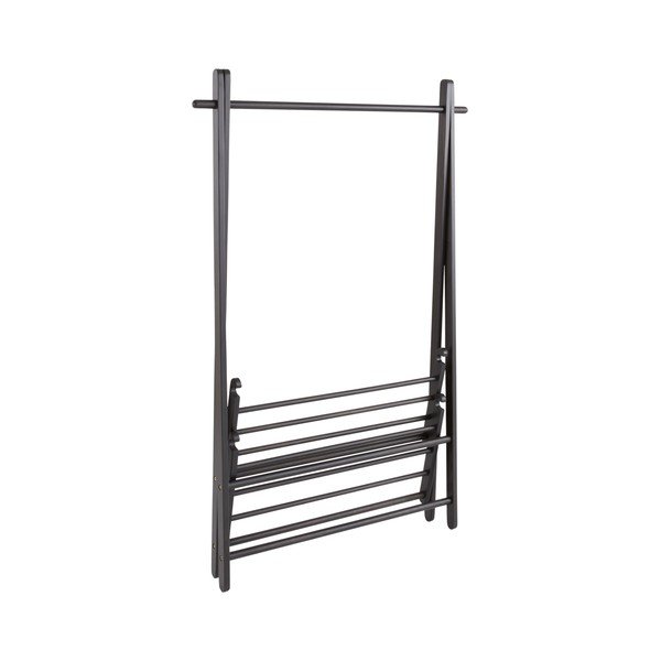 Crni stalak za odjeću od masivnog bora 100x150x41 cm Cole – Jotex-image-3