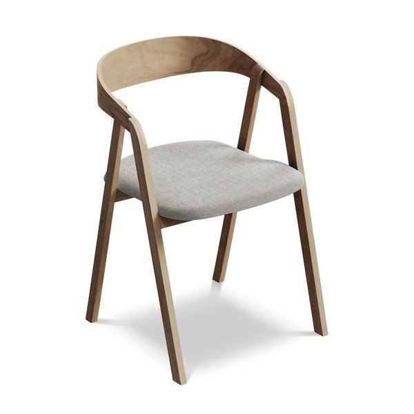 Svijetlo siva blagovaonska stolica od masivnog drveta Erika – Makamii