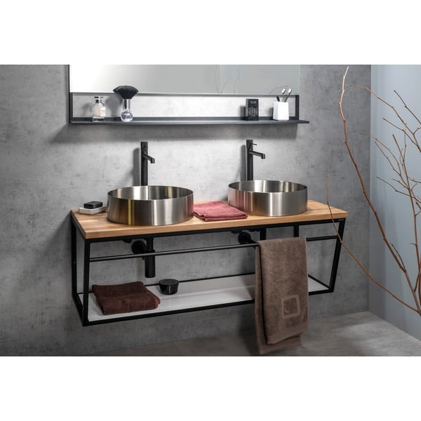 Okrugao umivaonik od nehrđajućeg čelika u srebrnoj boji ø 38 cm Aurum – Sapho-image-4