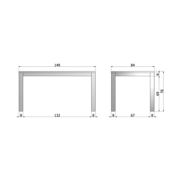 Drveni stol za blagovanje WOOOD Largo Untreated, 85 x 150 cm-image-3
