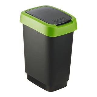 Zeleno-crna kanta za otpatke od reciklirane plastike 10 l Twist - Rotho