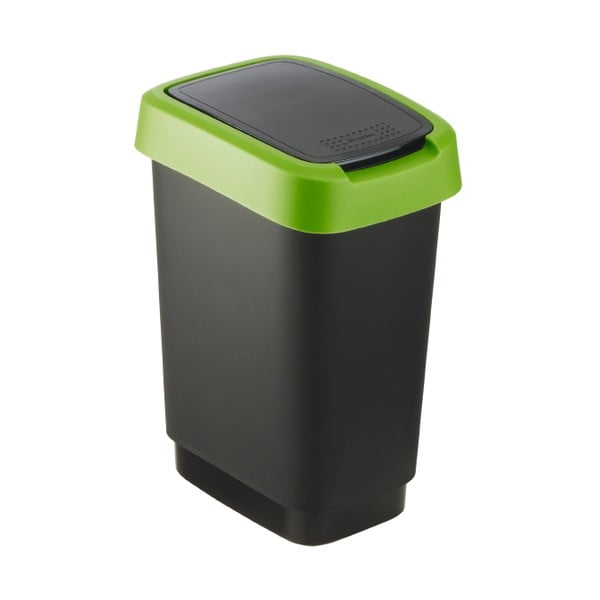Zeleno-crna kanta za otpatke od reciklirane plastike 10 l Twist - Rotho
