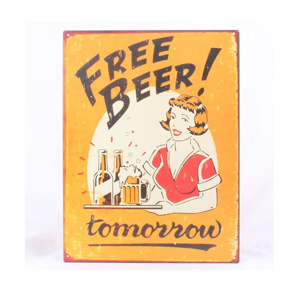 Besplatno pivo metalni znak