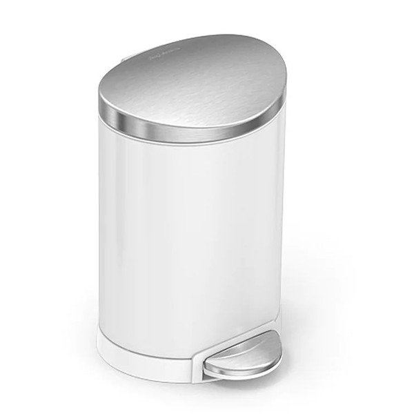 Bijela željezna kanta za smeće s pedalom 6 l – simplehuman-image-3
