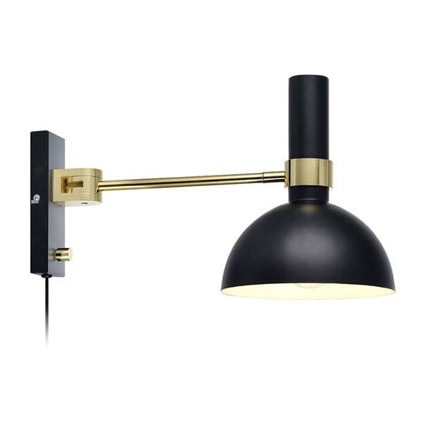 Zidna lampa u crnoj i zlatnoj boji Markslöjd Larry Kinkiet