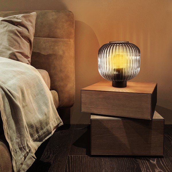 Crna stolna lampa SULION Garbo, visina 23,5 cm-image-1