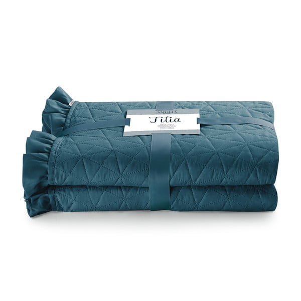 Plavi prekrivač AmeliaHome Tilia Marine, 260 x 240 cm-image-2