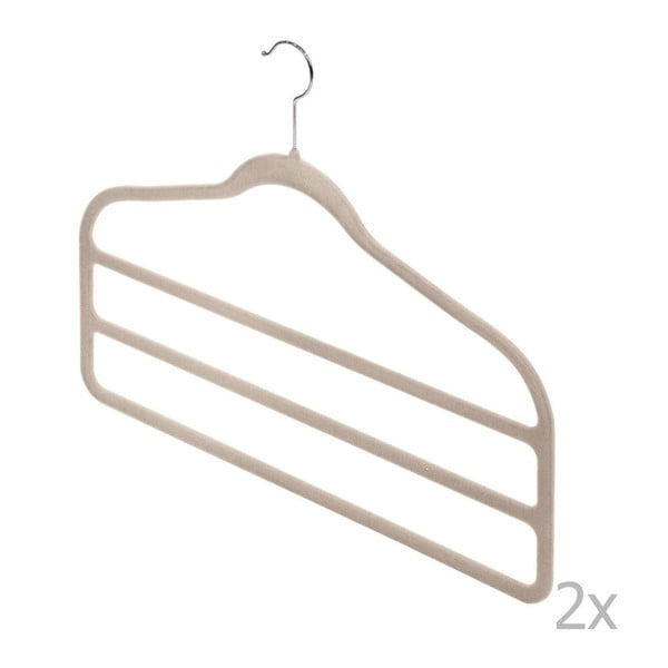 Set od 2 bež vješalice za hlače Velvet Domopak-image-1