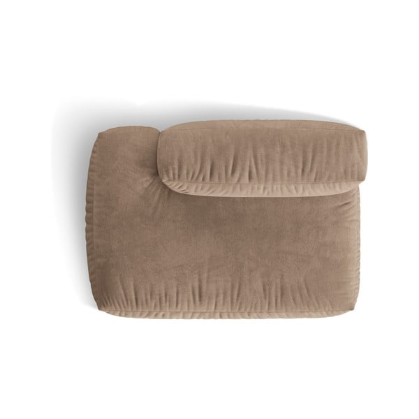 Svjetlo smeđa baršunasti modularna sjedeća garnitura (s lijevim kutom) Martina – Micadoni -image-3