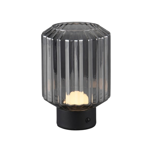 Crna/siva LED stolna lampa s mogućnosti zatamnjivanja sa staklenim sjenilom (visina 19,5 cm) Lord – Trio-image-2
