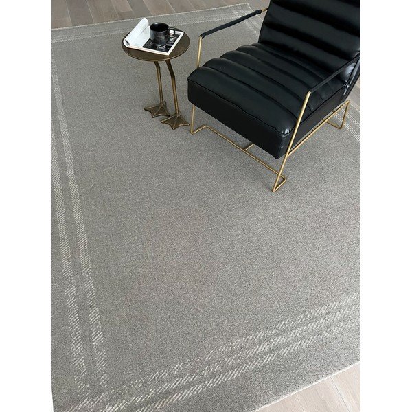 Antracitno sivi vuneni tepih 133x190 cm Calisia M Grid Rim – Agnella-image-1