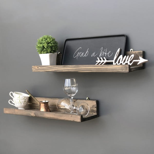 Set s 2 drvene zidne police Simple-image-4