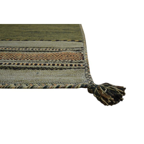 Zeleno-smeđi pamučni tepih Webtappeti Antique kilim 60 x 240 cm-image-2