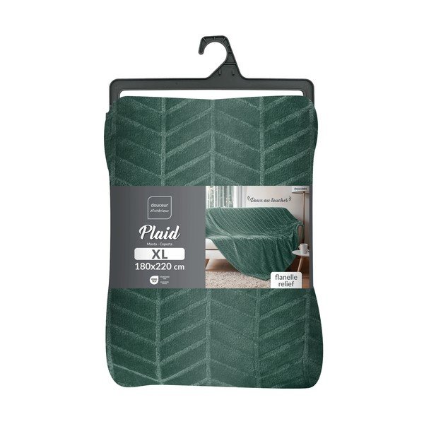 Zeleni prekrivač od mikroflanela 180x220 cm Arya – douceur d'intérieur-image-4