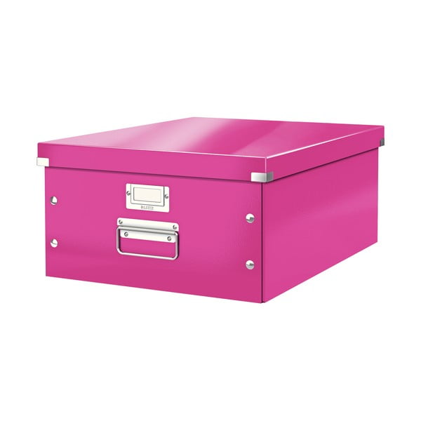 Ružičasta kartonska kutija za pohranu s poklopcem 37x48x20 cm Click&Store – Leitz