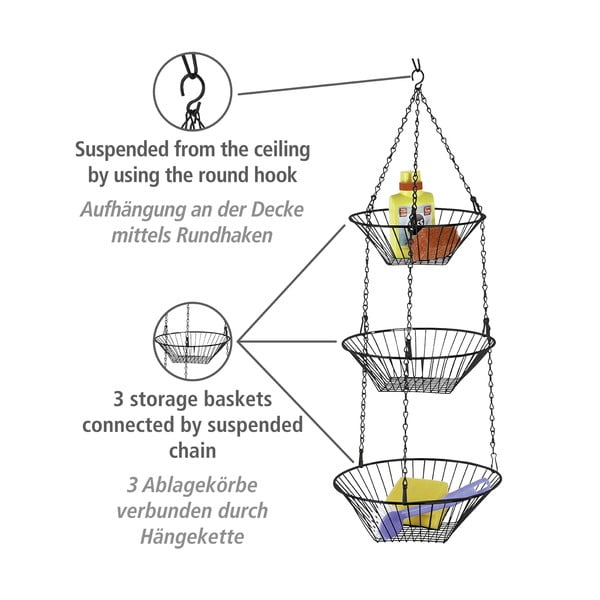 Metalna viseća košara za voće Trio – Wenko-image-3