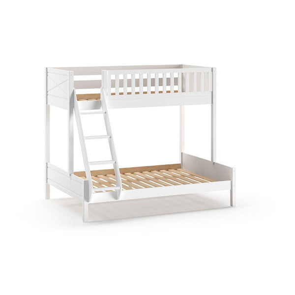 Bijeli dječji krevet od masivnog bora na kat s prostorom za pohranu 140x200/90x200 cm SCOTT – Vipack-image-2