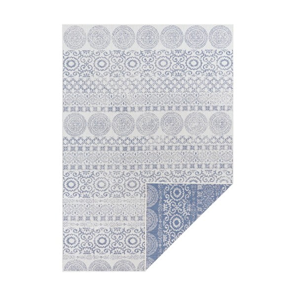 Plavo-bijeli vanjski tepih Ragami krug, 120 x 170 cm