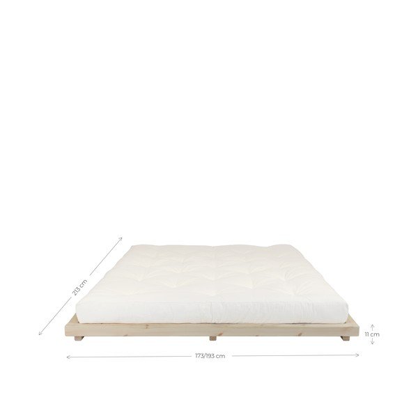 Bračni krevet od borovine s madracem Karup Design Dock Comfort Mat Natural Clear/Natural, 160 x 200 cm-image-4