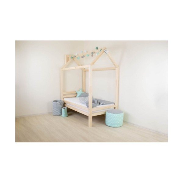 Set od 4 bijele produžne noge od smrekovog drva uz krevet Benlemi, visina 20 cm-image-2