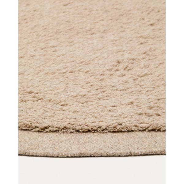 Svjetlo smeđi ručno rađen vunen okrugao tepih ø 200 cm Marely – Kave Home-image-4