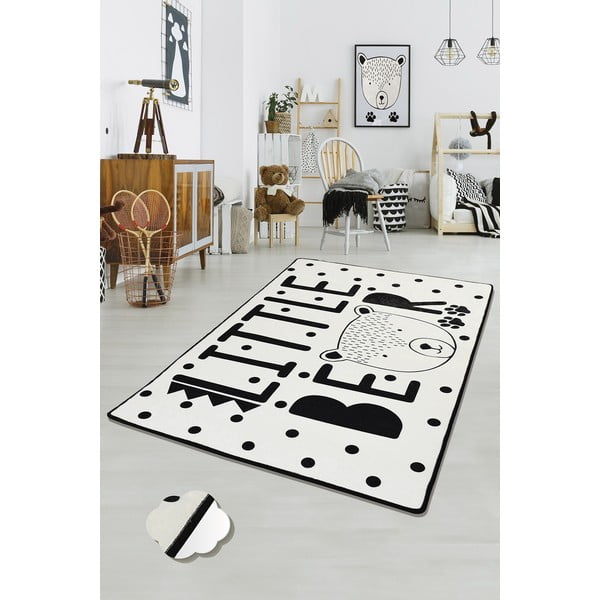 Crno-bijeli dječji protuklizni tepih Conceptum Hypnose Little Bear, 100 x 160 cm-image-2
