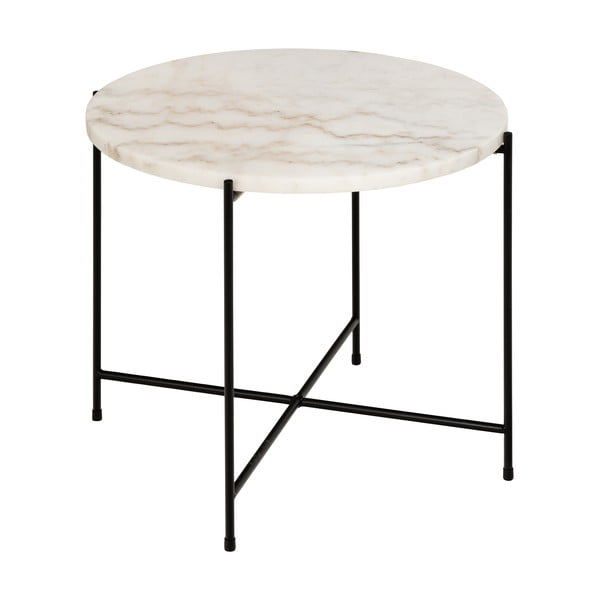 Okrugao pomoćni stol s mramornom pločom ø 52 cm Avila – Actona