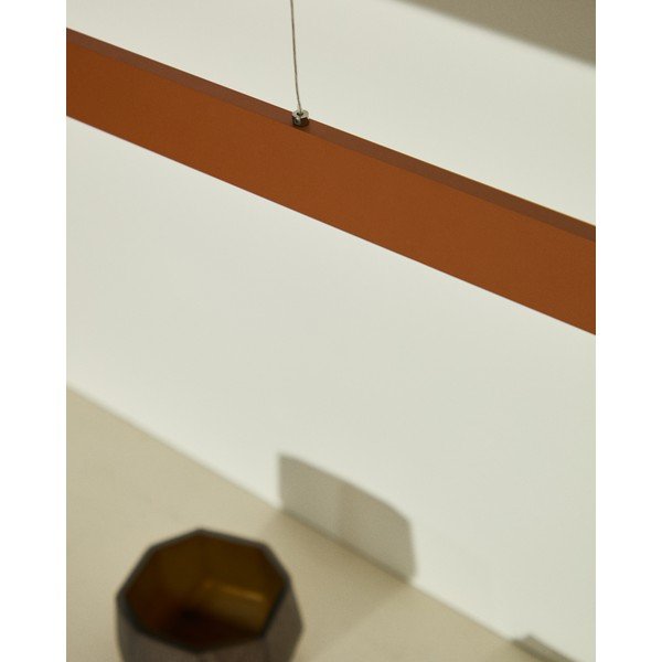 LED viseća svjetiljka boja terakote s metalnim sjenilom Boadella – Kave Home-image-4