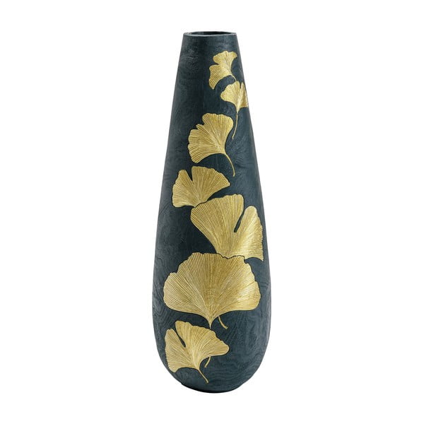 Zelena vaza sa zlatnim listovima Kare Design, visina 95 cm
